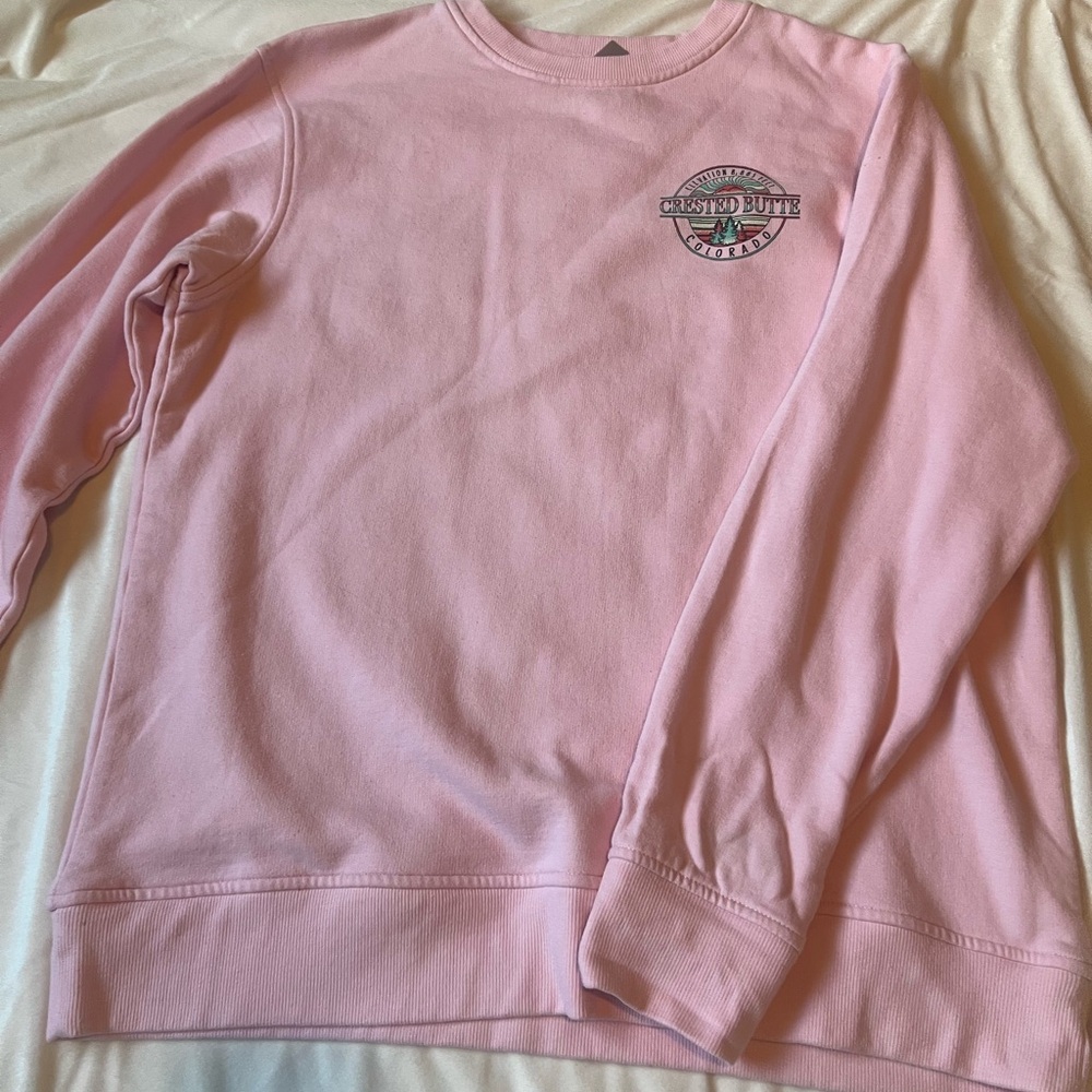 Crested Butte Colorado Pink Crewneck Sweatshirt